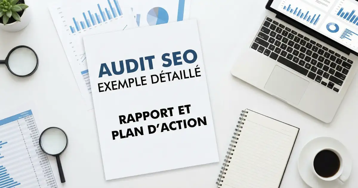 Exemple d’audit SEO complet avec score sur 100 et répartition par catégorie